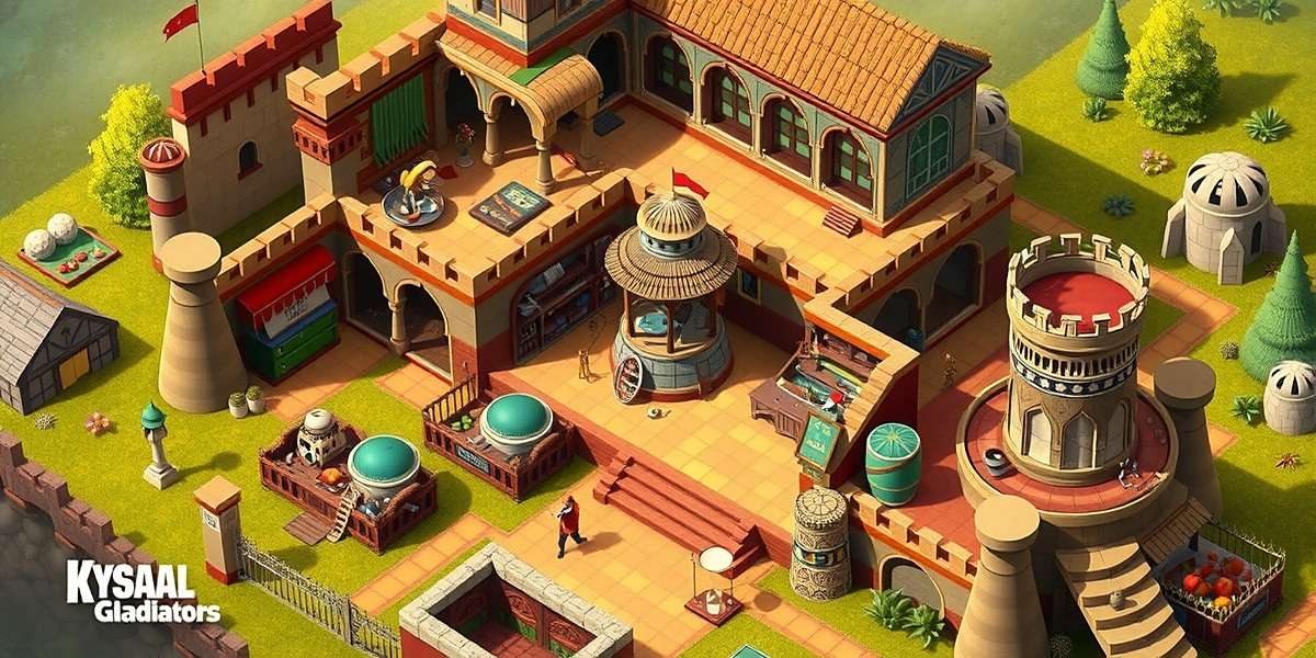 Garam Masala Gladiators Base Management Garam Masala Gladiators kitchen fortress showing various buildings and resources